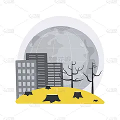 森林砍伐抽象概念矢量插图。