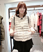 13女装秋冬新款 韩版时尚圆领拉链口袋修身加厚保暖棉衣外套