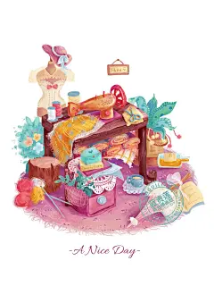 原创插画_室内静物小场景刻画练习_5_蓝贵莲插画课（报名中）_来自小红书网页版