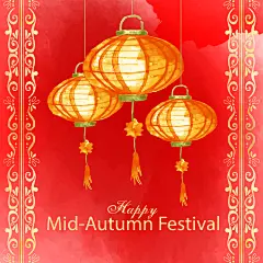 手绘中国风中秋节节日插画海报