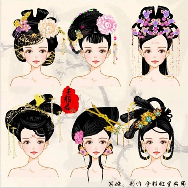 古代发型头饰...#古风的那些事儿#-花瓣网