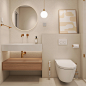 极简侘寂风奶油微水泥浴室 - 安生设计效果图 - 每平每屋·设计家