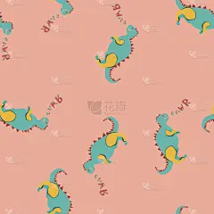 恐龙,粉色背景,多色的,可爱的,纺织品,球座,动物,艺术品,夏天,绘制