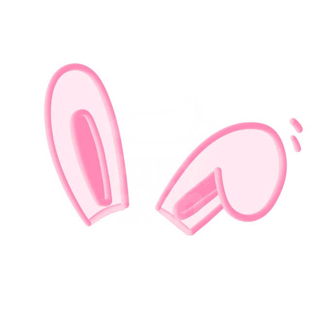 兔耳朵，粉色，兔子，可爱