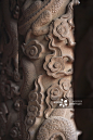 China, Shandong Province, Qufu, finely carved marble dragon-coiled columns in Confucius Temple - 创意图片 - 视觉中国