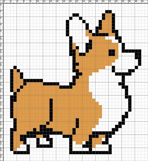 Corgi cross stitch c...