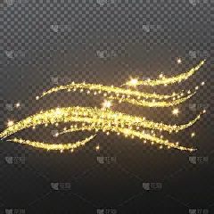 抽象的黄金发光元素。