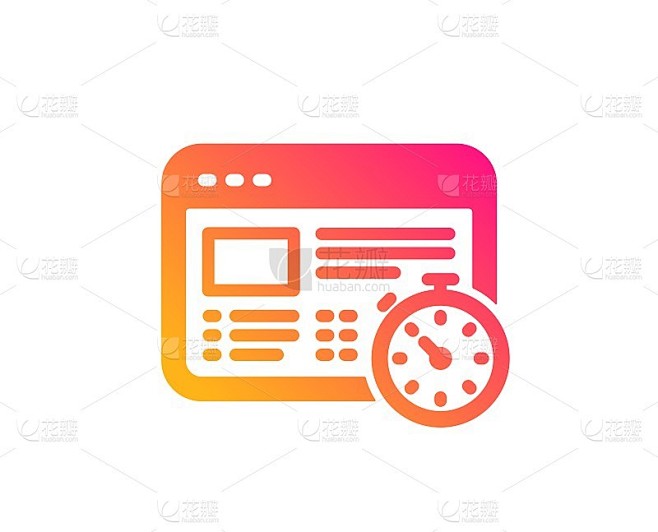 Web timer icon online quiz test sign vector