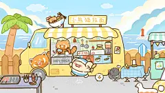 早安蛋蛋的小熊猫拉面车-电脑壁纸