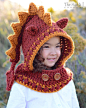 CROCHET PATTERN - Lucky Dragon Hood & Cowl - a crochet dragon hooded cowl pattern (Toddler/Child/Adult sizes) - Instant PDF Download