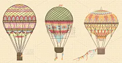 天空,热气球,篮子,热,世纪,贺卡,云景,浪漫,云,复古