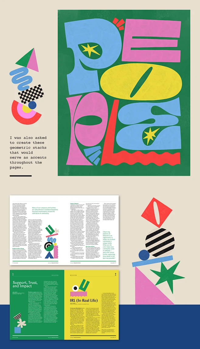 community editorial Editorial Illustration expressive geometric ...