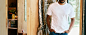 Man wearing Flint and Tinder tee