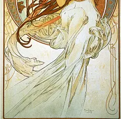 慕夏（mucha）——《四种艺术：舞蹈，绘画，诗歌，音乐》1898 ​​​