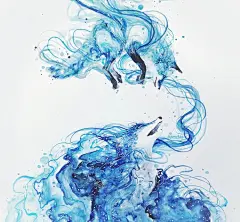 #插画艺术作品# 艺术家jongkie的动物水彩画，森林之精灵#俺们都是设计师# ​​​​