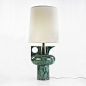 Lot 345: Italian. table lamp. c. 1970, glazed ceramic, linen. 18 dia × 41 h in. result: $438. estimate: $300–500. Interior Lighting, Modern Lighting, Lighting Design, Light Table, Lamp Light, Unique Floor Lamps, Italian Table, Mid Century Lighting, Cerami