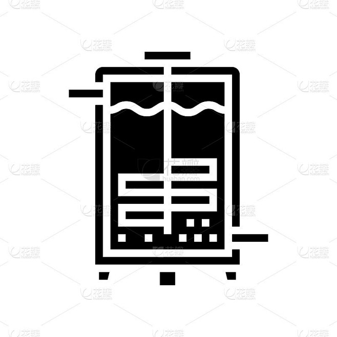 发酵制药生产字形图标矢量插图