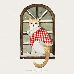 二次元猫咪插画图片