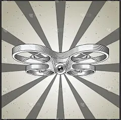 无人机,quadrocopter海报。