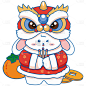 卡通感春节兔子元素贴纸