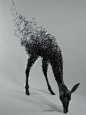 Surreal Sculptures of Disintegrating Animals - My Modern Met : Tomohiro Inaba is a creative sculptor who produces eye-catching figures that look like they are disintegrating into thin air. The Japanese artist’s steel sculptures titled Promise of Our Star 