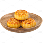 中秋节碟装传统美食实景月饼元素素材