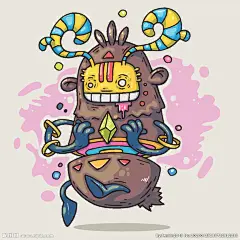 创意嘻哈怪物涂鸦插画