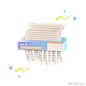 纸张碎纸机文件文件数据3D图标 paper shredder document file data icon