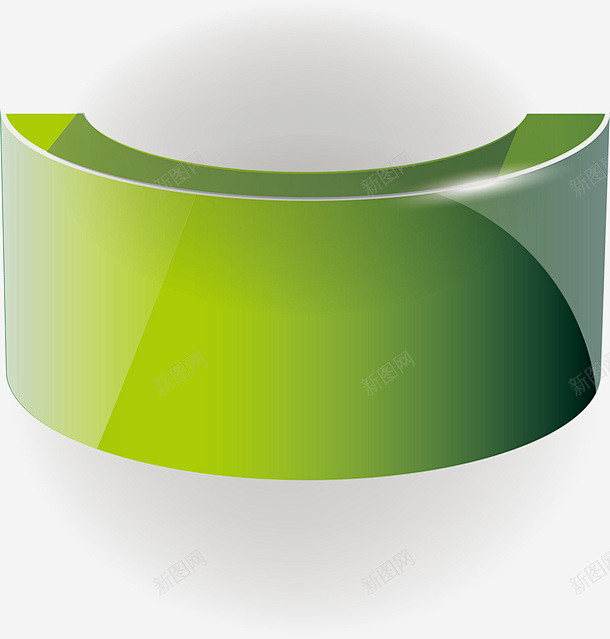 绿色立体半圆 页面网页 平面电商 创意素...