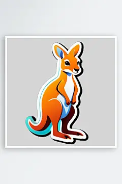 个性袋鼠卡通贴图-众图网
