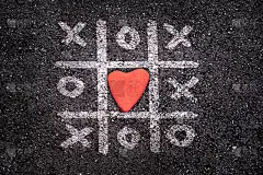 情人节贺卡，井字游戏，亲亲抱抱
