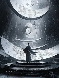 非黑非白的荒诞｜古风国潮风概念插画海报_5_機繪研究所_来自小红书网页版