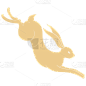 中秋节矢量插画-奔跑的兔子