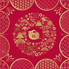 2020,新的,春节,传统,贺卡,灯笼,中国灯笼,新年前夕,云,动物