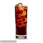 可乐玻璃与落冰块
Cola glass with falling ice cubes