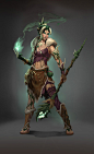 【CG游戏动画人物角色设定图集下载】男女武士战士中世纪机甲角色设定