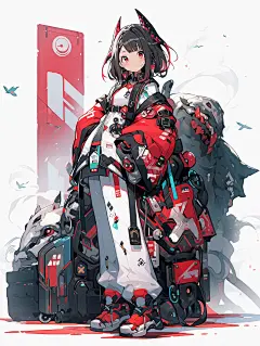AI卡通动漫人物插画素材 游戏立绘原画 二次元角色设计 临摹图-淘宝网