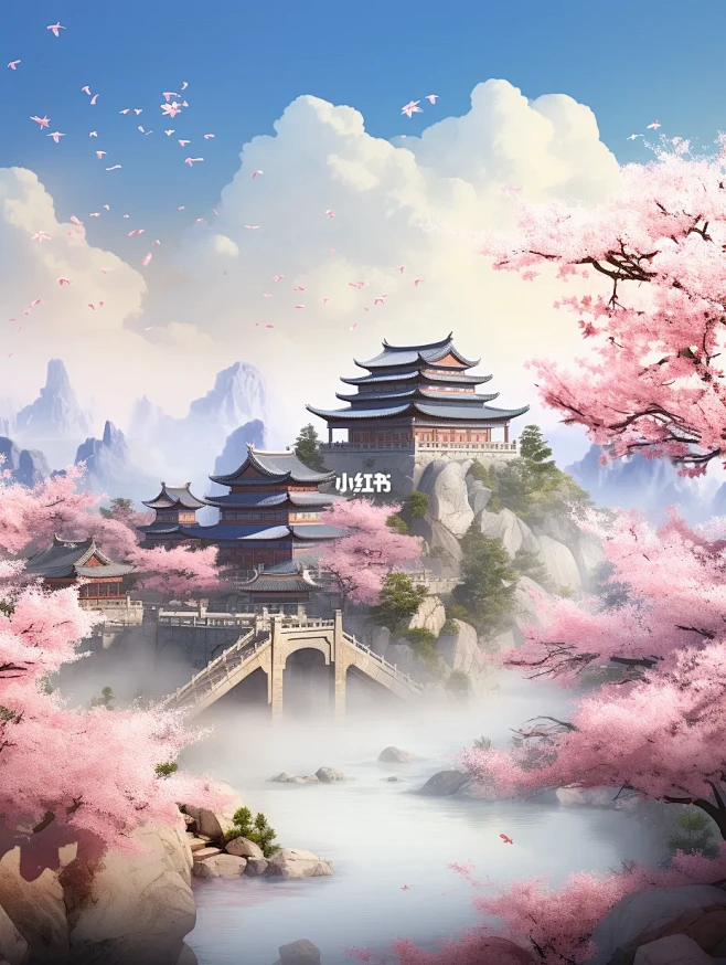 midjourney生成：桃花潭水深千尺