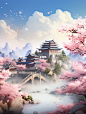 midjourney生成：桃花潭水深千尺