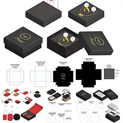 8P包装盒珠宝首饰盒名片盒礼品盒刀模展开图设计稿ai平面设计素材