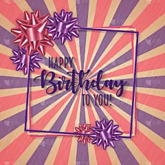 边框,生日,蝴蝶结,背景聚焦,色彩鲜艳,复古,周年纪念,请柬,事件,贺卡