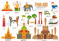 e222|矢量EPS泰国扁平风旅游景点手绘海报banner电商美工设计素材-淘宝网