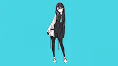 动漫, 动漫女孩, 原始人物, 极简主义, 简单的背景, 艺术品, 画画, 2D, Popman3580