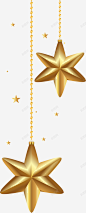 圣诞节金色星星挂饰 页面网页 平面电商 创意素材
