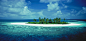 General 3508x1669 landscape tropical island clouds sea