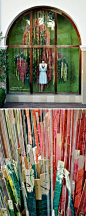 Anthropologie Spring 2012 window of tropical, splattered paint sticks