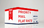 美国邮政快递USPS品牌形象设计包装设计-快递包裹包装设计-红色新