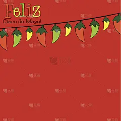 手绘辣椒辣椒串卡片矢量格式。