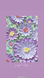 【@嘿呀喝呀】油画棒手绘--紫色雏菊
