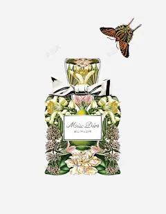 花朵香水瓶高清素材 卡通 手绘 插画 植物 花朵 蝴蝶 香水瓶 元素 免抠png 设计图片 免费下载 页面网页 平面电商 创意素材